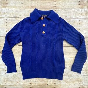 Gino De Roma Knits Blue Pullover Sweater